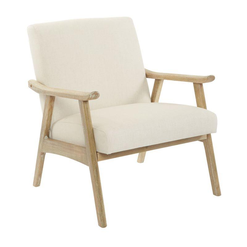 Weldon Chair Linen - OSP Home Furnishings: Mid-Century Modern, Rustic Wood Frame, Comfortable Seating