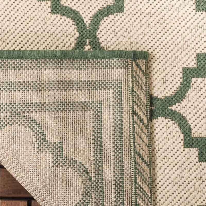 Beach House BHS121 POWER LOOMED Indoor/Outdoor Runner Rug - Cream/Green - 2'2"x6' - Safavieh