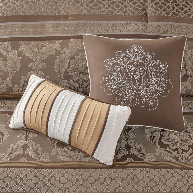 Bellagio Brown and Gold Queen Jacquard Comforter Set