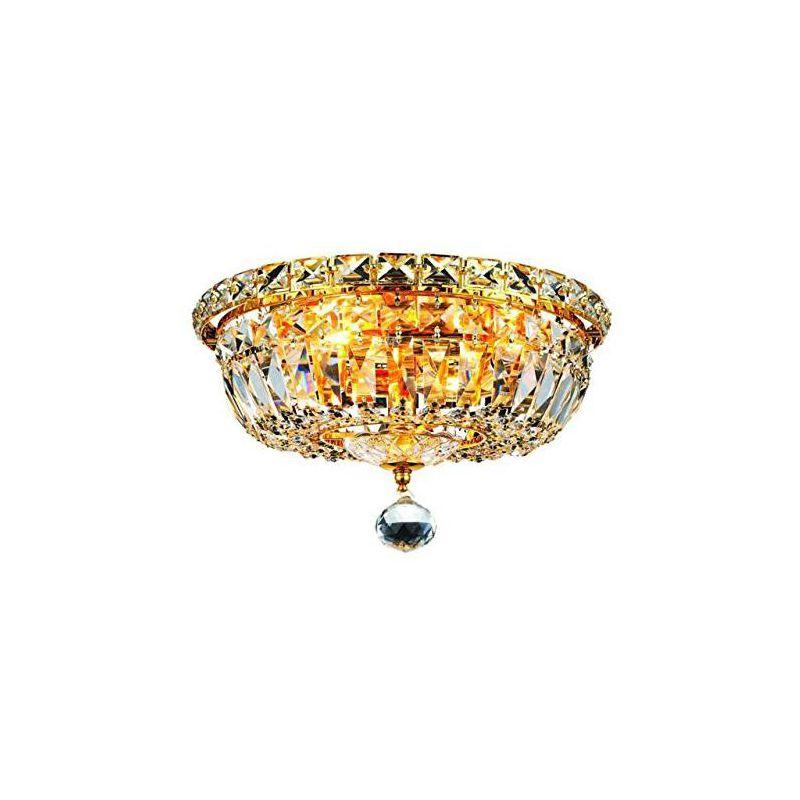 Elegant Lighting Tranquil 4 light Gold Flush Mount Clear Royal Cut Crystal