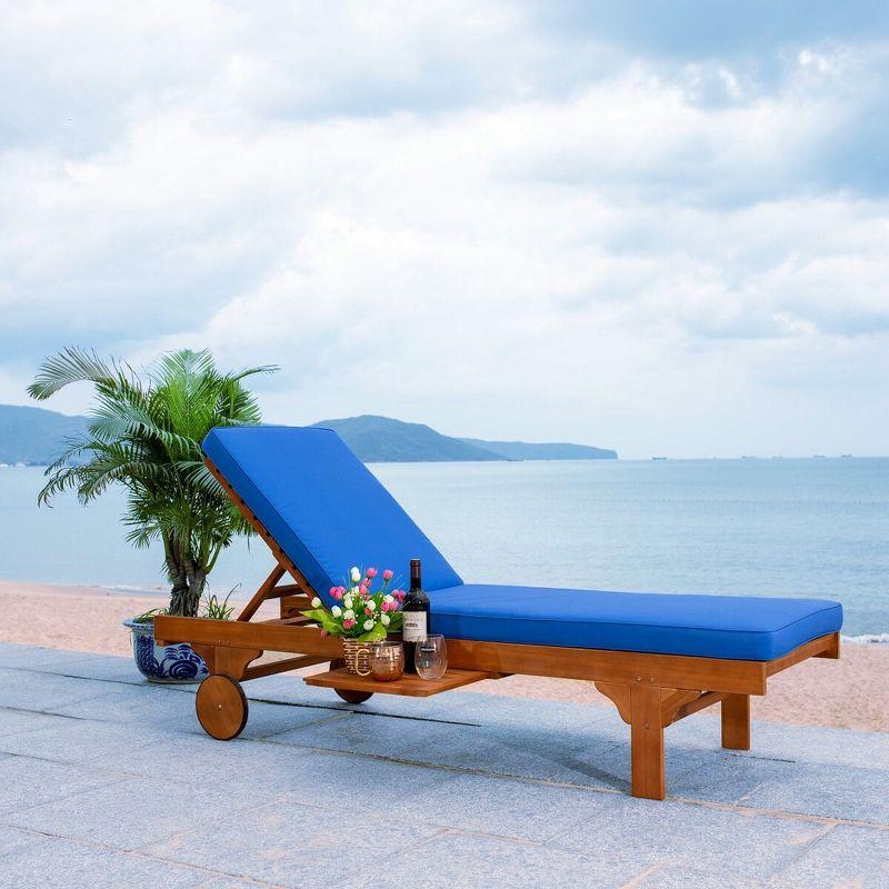 Newport Lounge Chair - Outdoor - PAT7022 - Natural/Blue -Safavieh