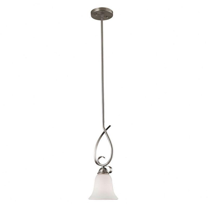 Brighton Brushed Nickel Mini Pendant with White Glass Shade