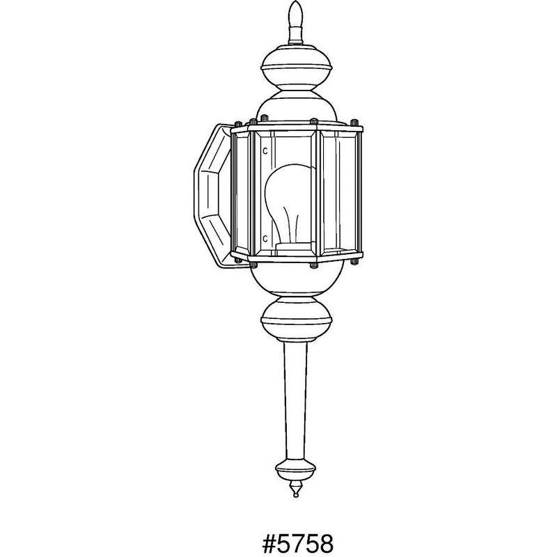 Progress Lighting 2010 - Toll, 1-Light Outdoor Wall Lantern, Black, Clear Beveled Glass Panels