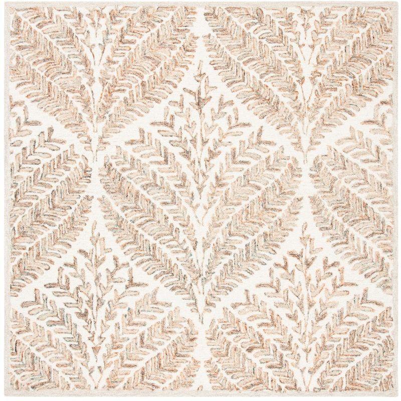 Capri CPR208 Tufted Indoor Accent Rug - Ivory/Brown - 3'x3' - Safavieh