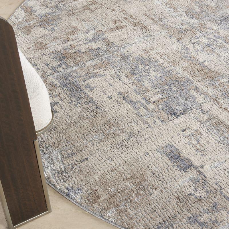 Nourison Rustic Textures Contemporary Indoor Area Rug Beige/Grey 5'3" x round