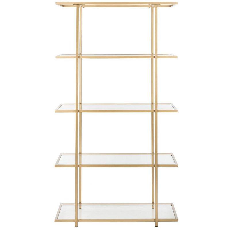 Francis 5-Tier Gold and Clear Glass Etagere