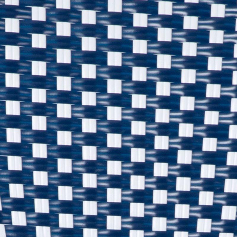 Emma & Oliver Soie Set of Two Stacking Bistro Chairs with Navy and White PE Seat and Back and Bamboo Finished Aluminum Frame for Indoor/Outdoor Use