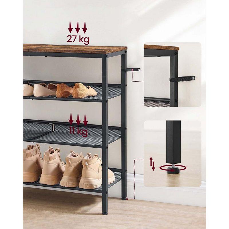 VASAGLE 4 Tier Shoe Rack for Entryway Holds 12-15 Pairs