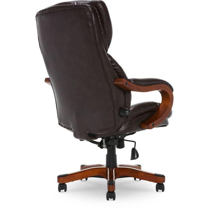 Big and Tall Executive Office Chair with Upgraded Wood Accents - Serta