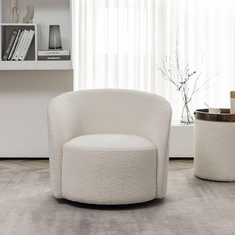 34" Wide Upholstered Swivel Barrel Chair - Kinwell