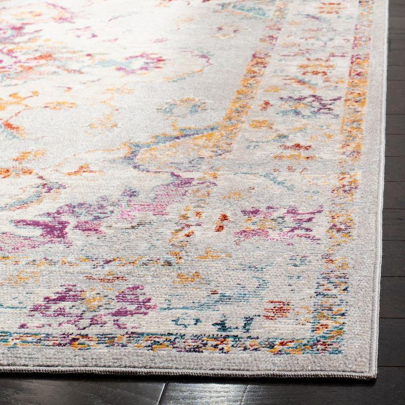 Crystal CRS521 Power Loomed Accent Rug - Grey/Cream - 2'2"x5' - Safavieh.