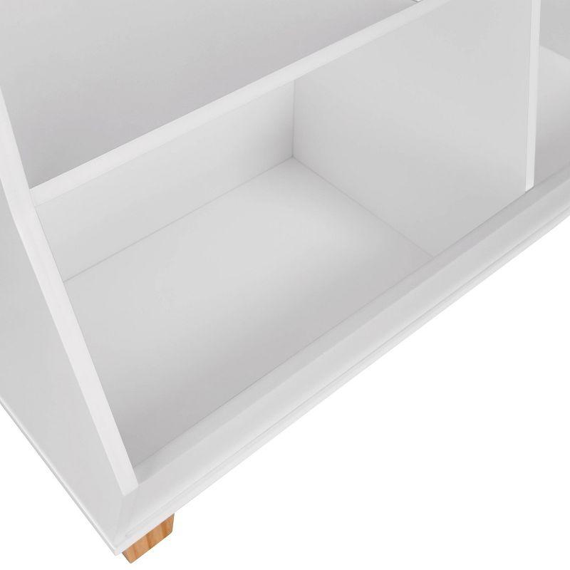 White Wooden Kids Toy Organizer with Cubby Storage