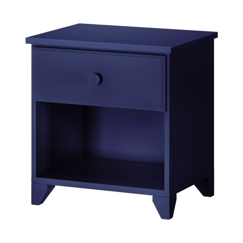 Max & Lily Classic Wood Nightstand with 1 Drawer, Kids Bedside Table/End Table, Small Nightstand for Bedroom, Blue