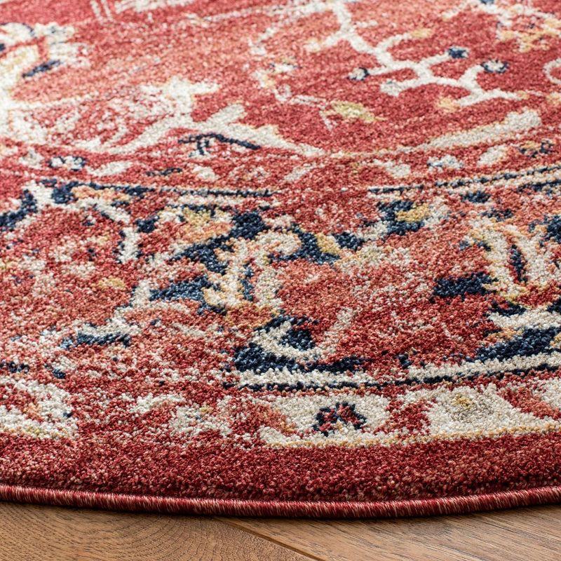 Charleston CHL411 Loomed Indoor Area Rug - Red/Ivory - 6'7"x6'7" Round - Safavieh