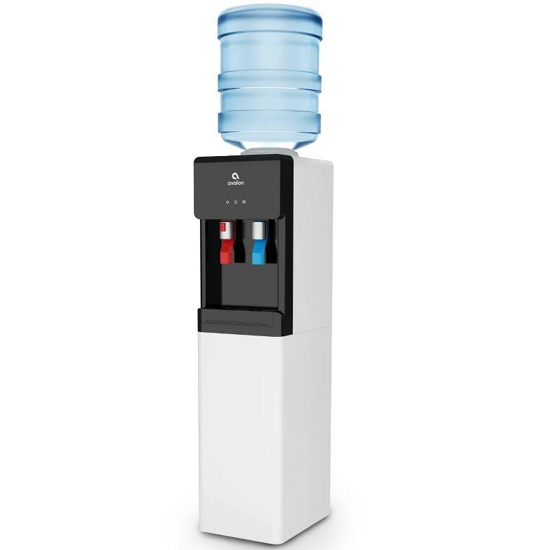 Avalon Top Loading Hot & Cold Water Cooler Dispenser - Slim Design - White: 5 Gallon Capacity, Freestanding, Energy Star Certified