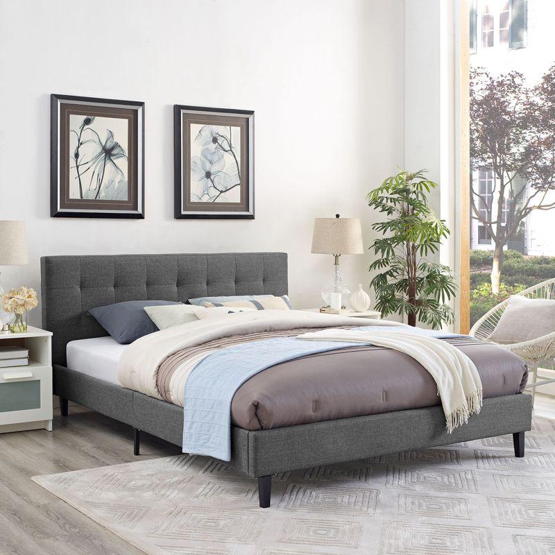 Modway Linnea Queen Fabric Bed - Grey