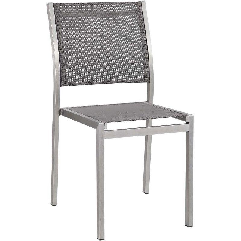 Modway Shore Outdoor Patio Aluminum Side Chair Silver Gray