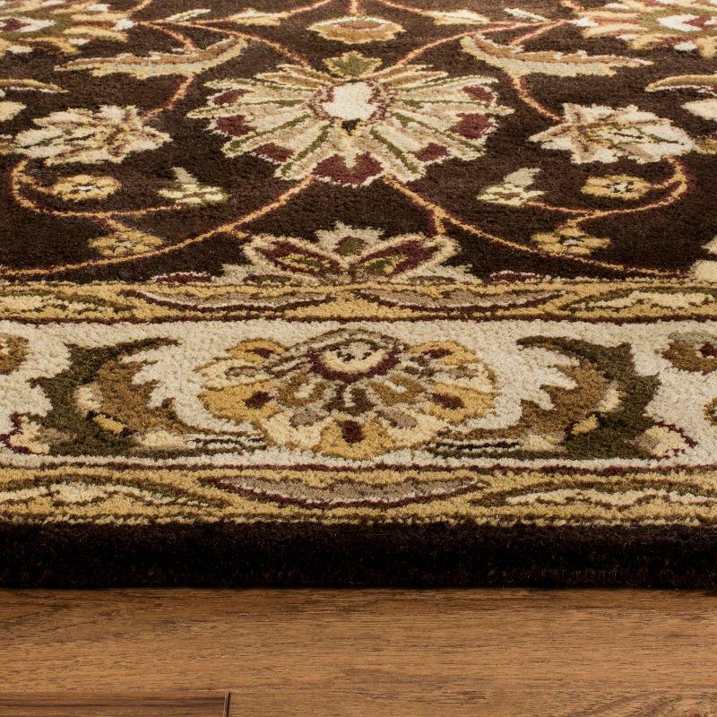 Royalty Chocolate and Beige 7' Square Wool Rug