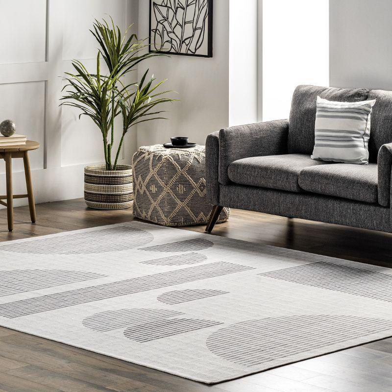 Nuloom Fae Geometric Shapes Pet Friendly Machine Washable Area Rug, 8' x 10', Ivory