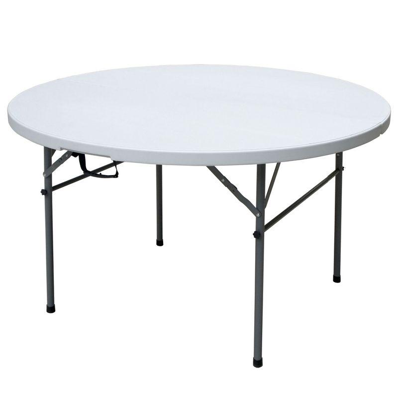 Plastic Development Group Round Folding Multipurpose Banquet Table with Secure Base for Indoor and Outdoor Events