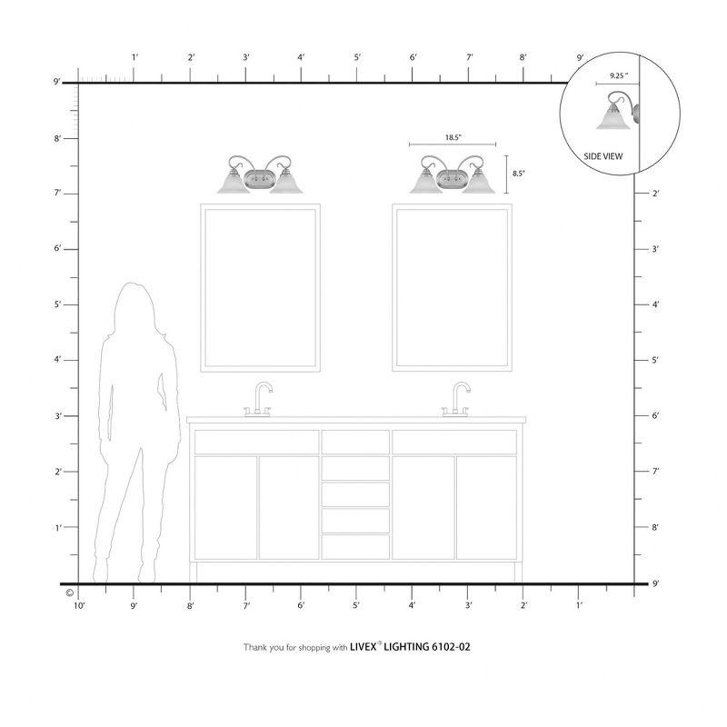 Livex Lighting Coronado 2 - Light Vanity in  Polished Brass