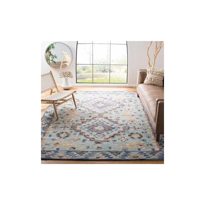 Aspen APN504 Hand Tufted Area Rug - Blue/Beige - 8'x10' - Safavieh.