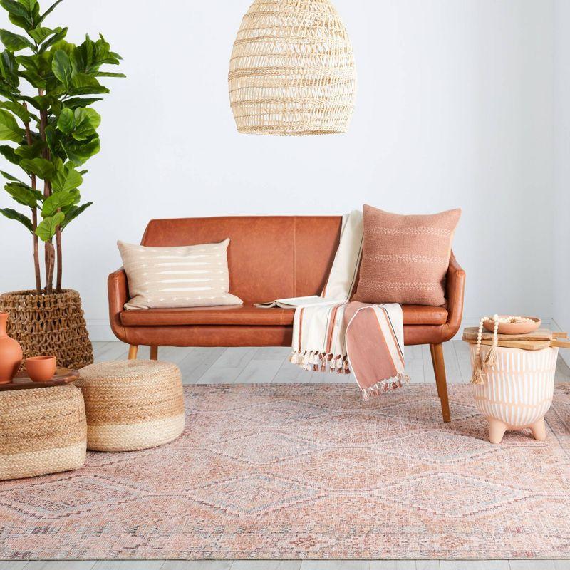 5'x7'6" Marquesa Trellis Area Rug Light Pink/Blue - Jaipur Living: Vintage Loomed Medium Pile for Living Room