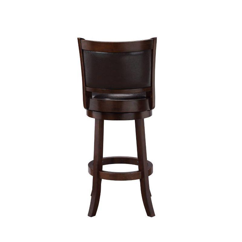 29" Augusta Swivel Barstool Brown - Boraam Industries: Contoured Back, Rubberwood Legs, 300 lbs Capacity