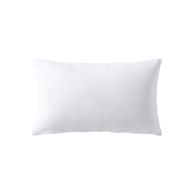 White Embroidered Cotton Linen Decorative Throw Pillow