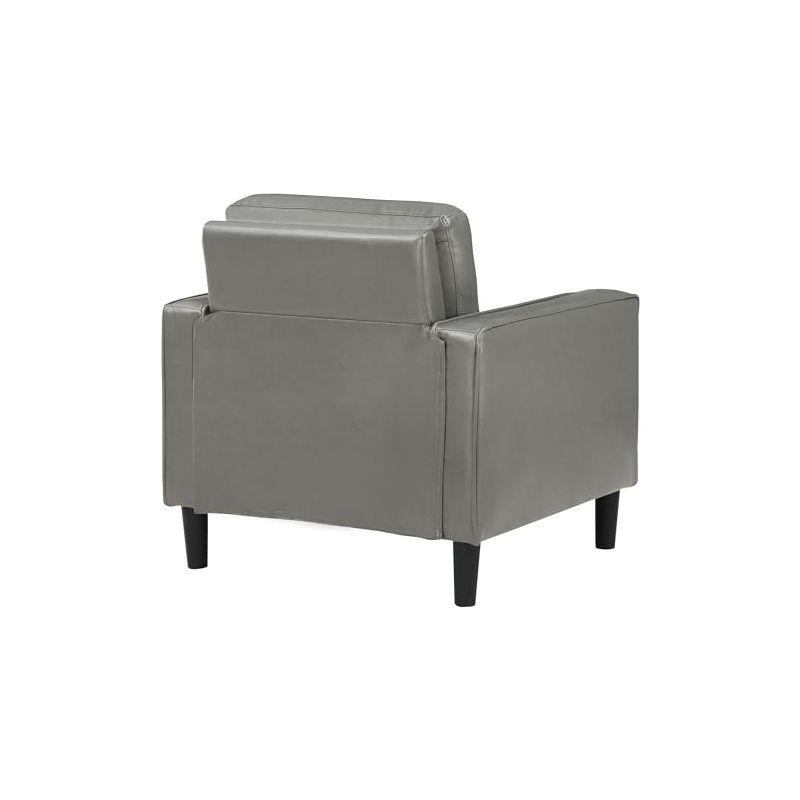 Coaster Ruth Upholstered Track Arm Faux Leather Accent Chair Grey