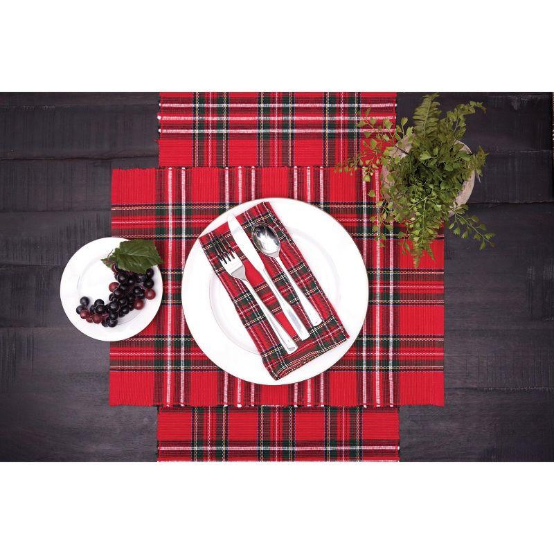 Arlington Red Plaid Cotton Christmas Table Runner