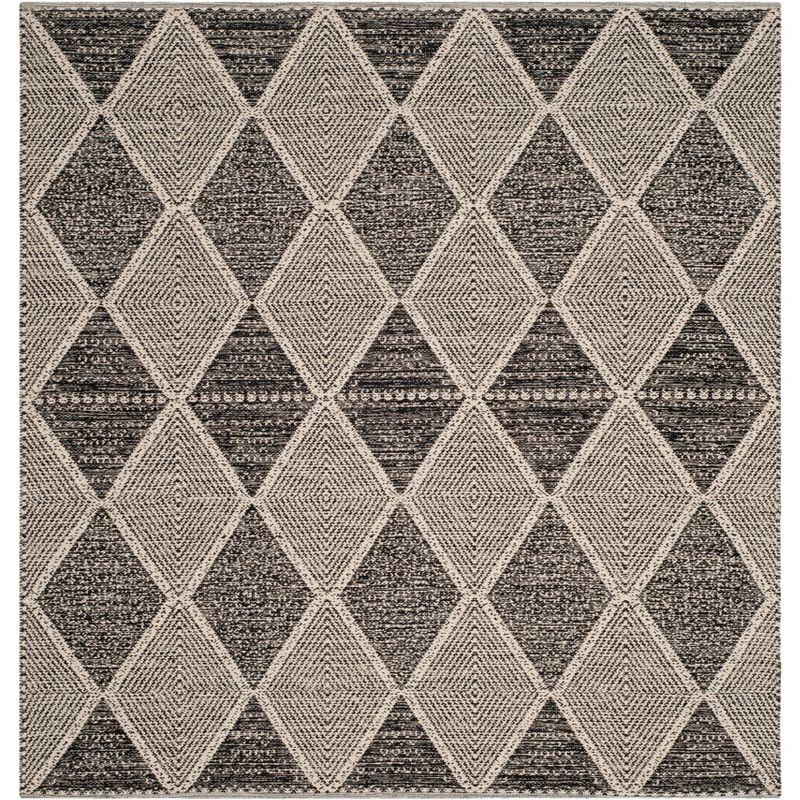 Montauk MTK822 Hand Woven Area Rug - Black - 6'x6' - Safavieh.
