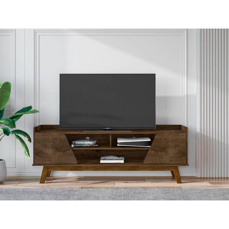 Marcus Rustic Brown Mid-Century Modern TV Stand with Cabinet