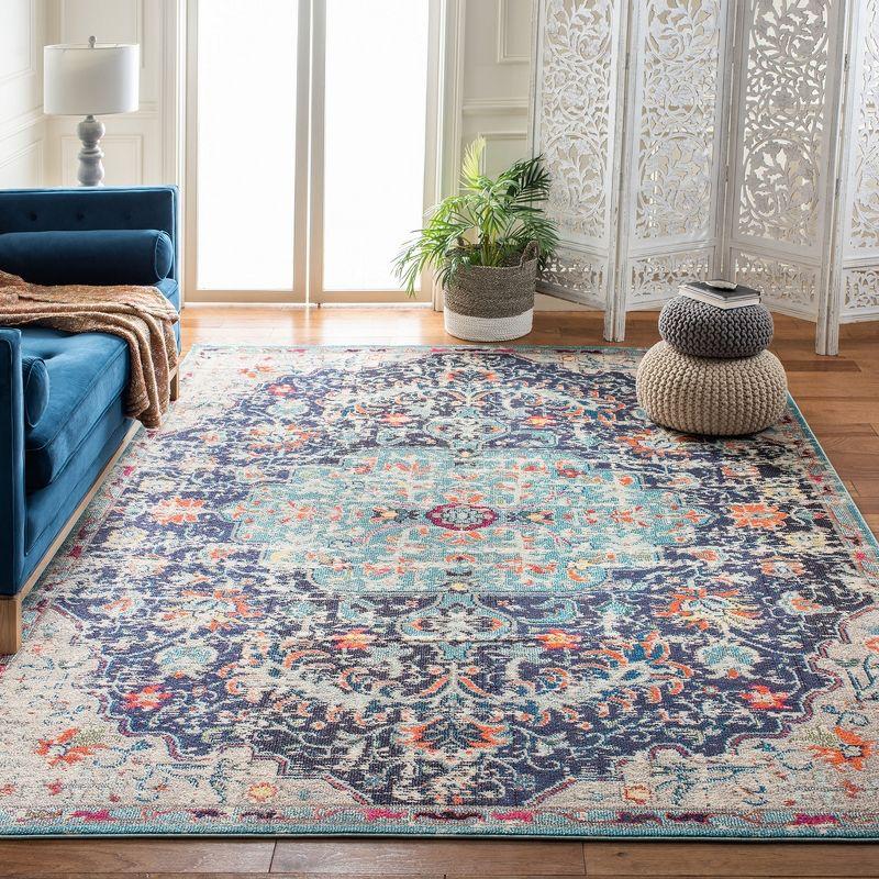 Madison MAD447 Power Loomed Indoor Area Rug - Black/Teal - 8'x10' - Safavieh