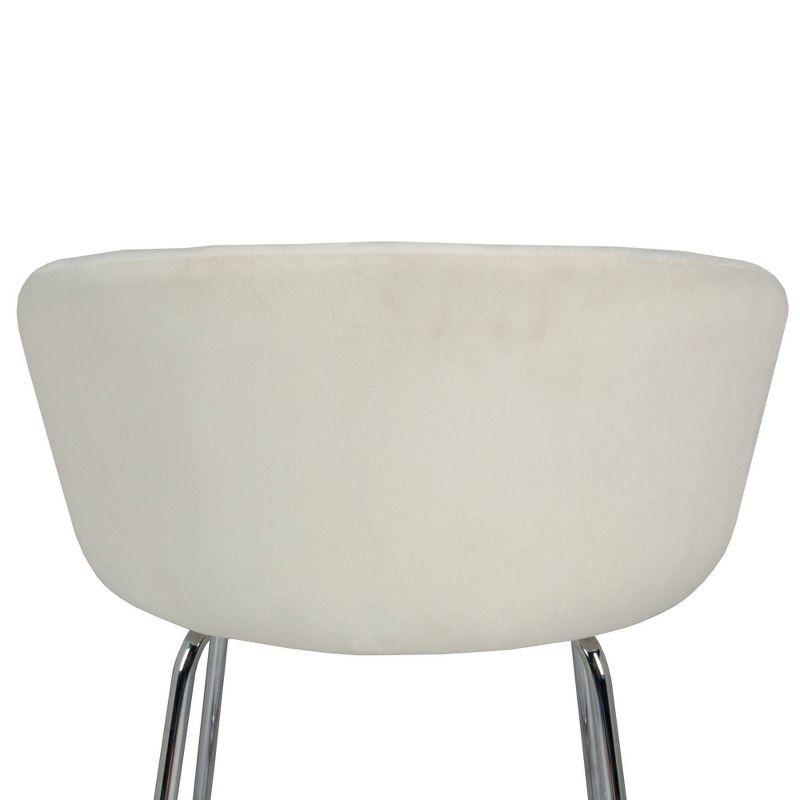 18.25" Catalina Scallop Back Metal Vanity Stool, Chrome Legs - Hillsdale Furniture