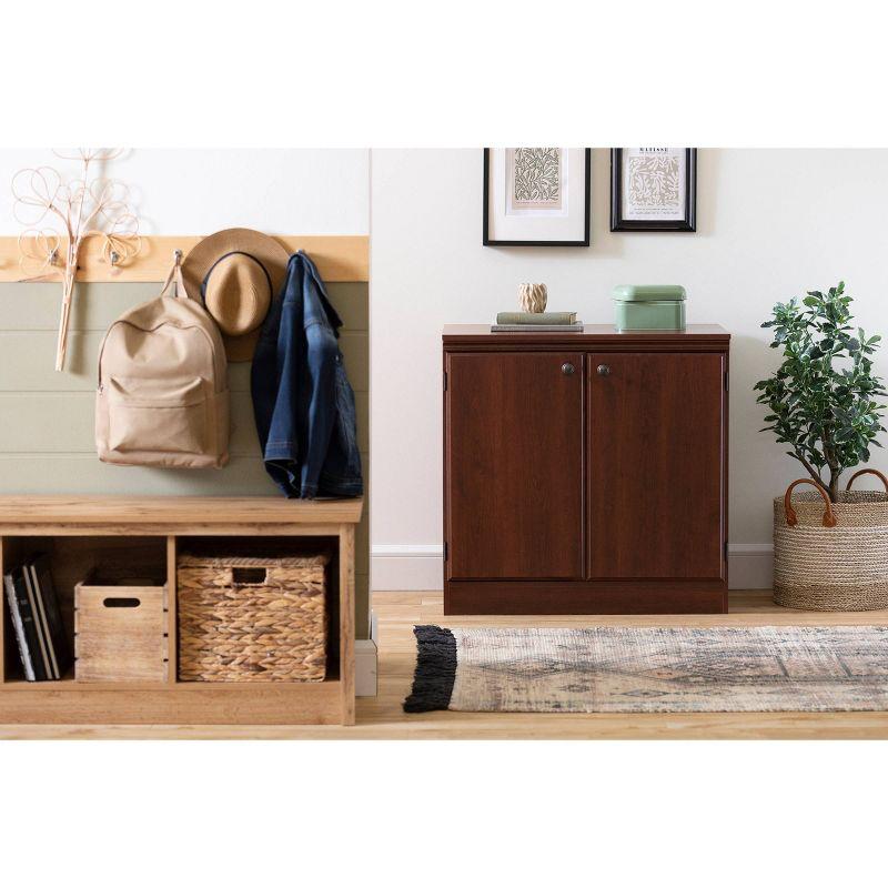 2 Door Morgan Storage Cabinet Royal Cherry - South Shore: Laminated Particleboard, Adjustable Shelves