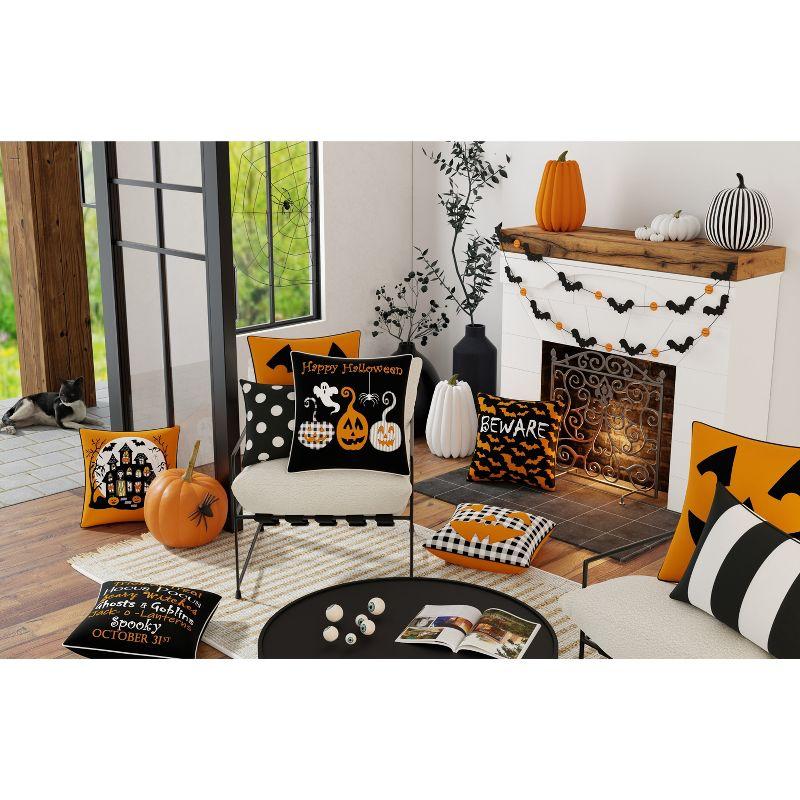 18"x18" Square Throw Pillow Orange/Black - Pillow Perfect