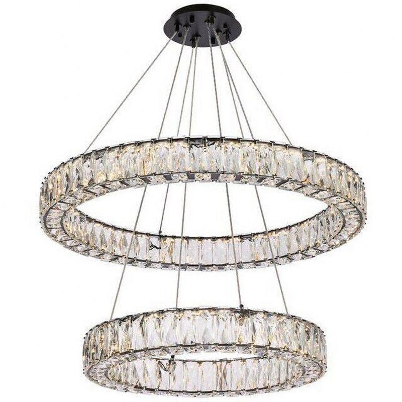 Elegant Lighting Monroe 2 - Light Chandelier in  Black