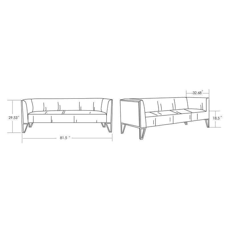 Vector Velvet 3 Seater Sofa Ocean Blue - Manhattan Comfort