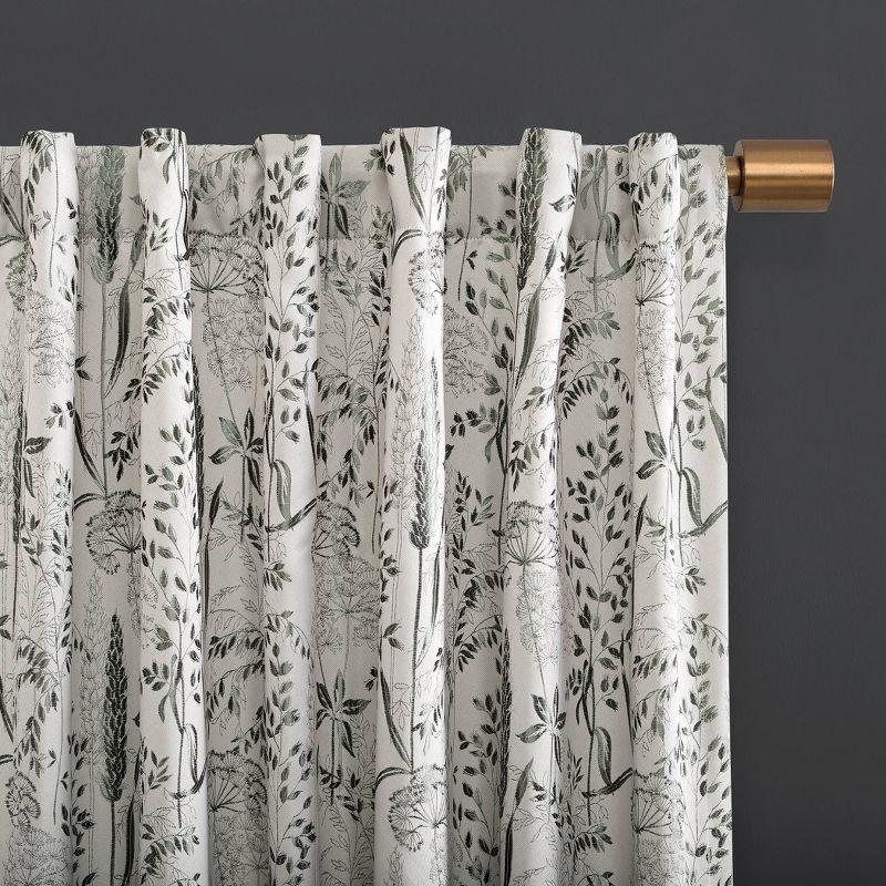 Aubry Shimmering Floral Blackout Back Tab Curtain Panel - Scott Living