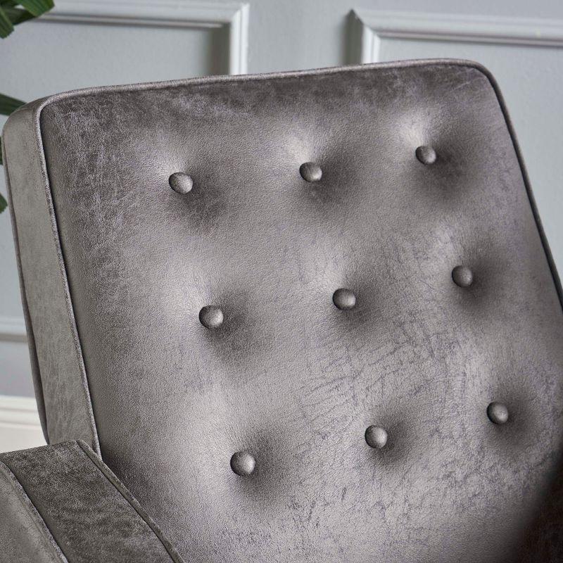 GDFStudio Mason Mid Century Modern Tufted Pushback Recliners (Set of 2), Slate/Microfiber