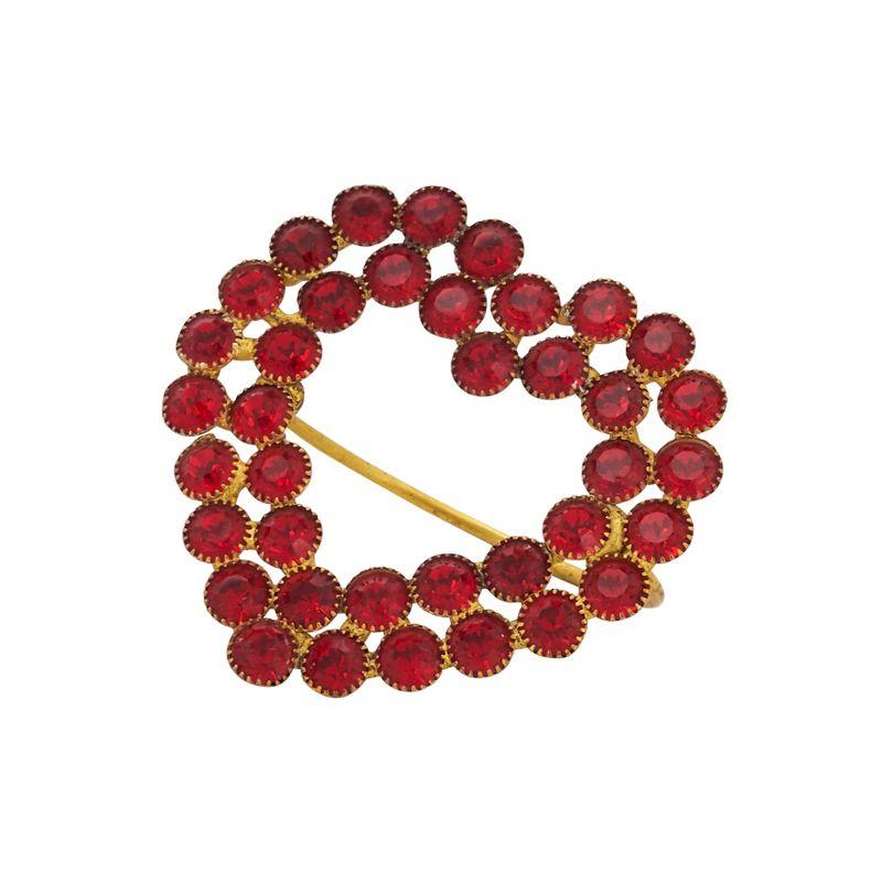 Red Beaded Heart Napkin Rings Set of 4