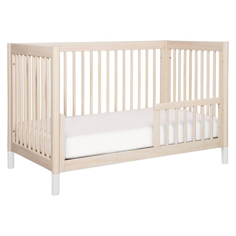 Babyletto Gelato White & Washed Natural Wood 4-in-1 Convertible Baby Crib with Toddler Bed Conversion Kit