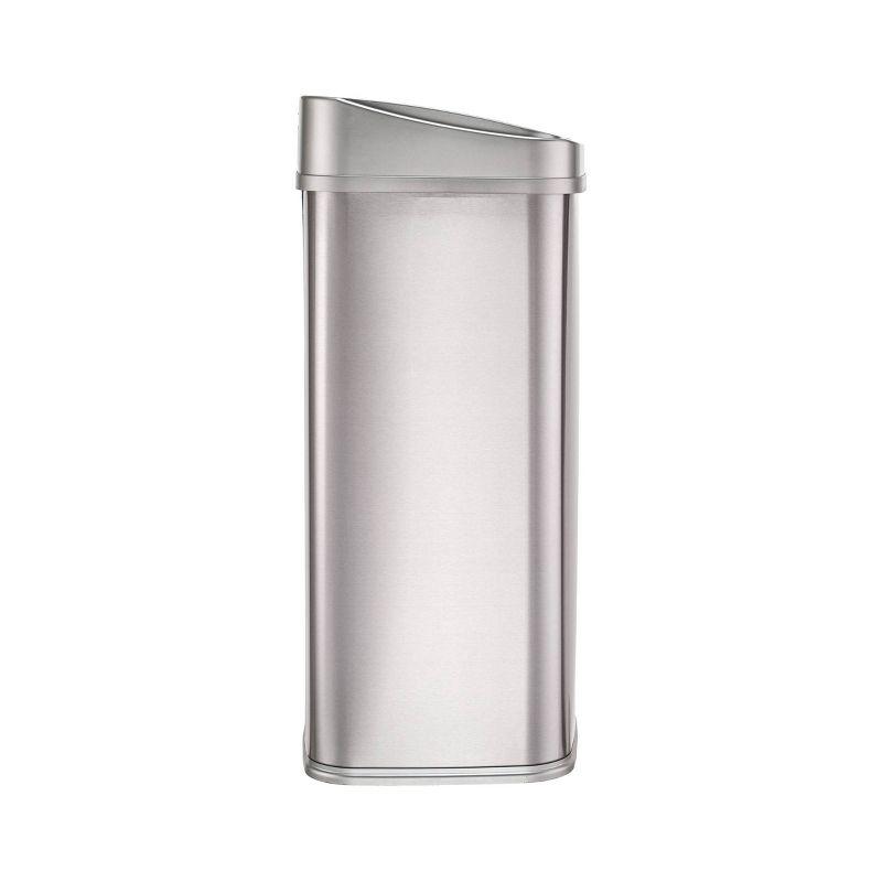 13.2 Gallon Silver Stainless Steel Touchless Trash Can