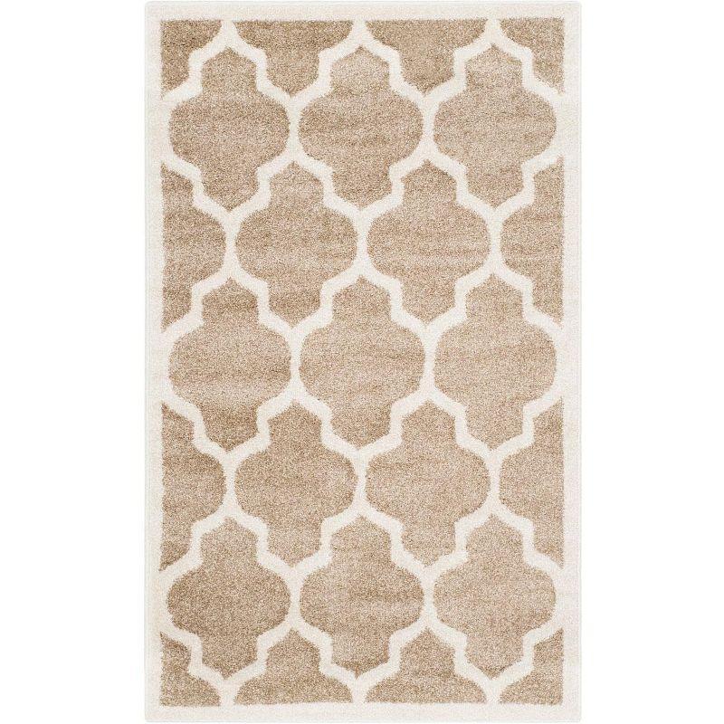 Wheat Beige 4' x 6' Hand-Knotted Reversible Synthetic Area Rug