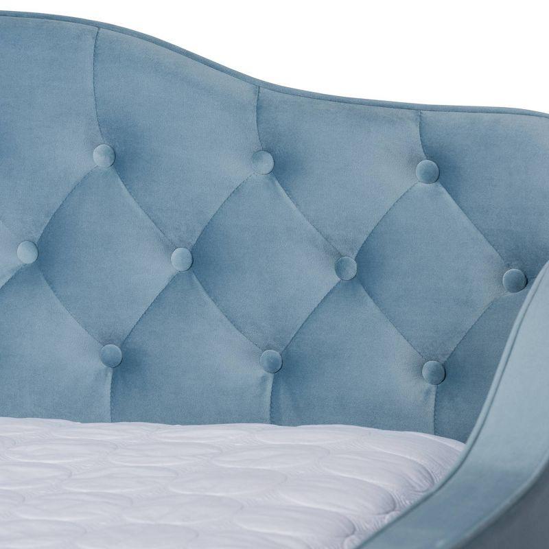 Freda Velvet Fabric Upholstered Button Tufted Daybed with Trundle - Baxton Studio