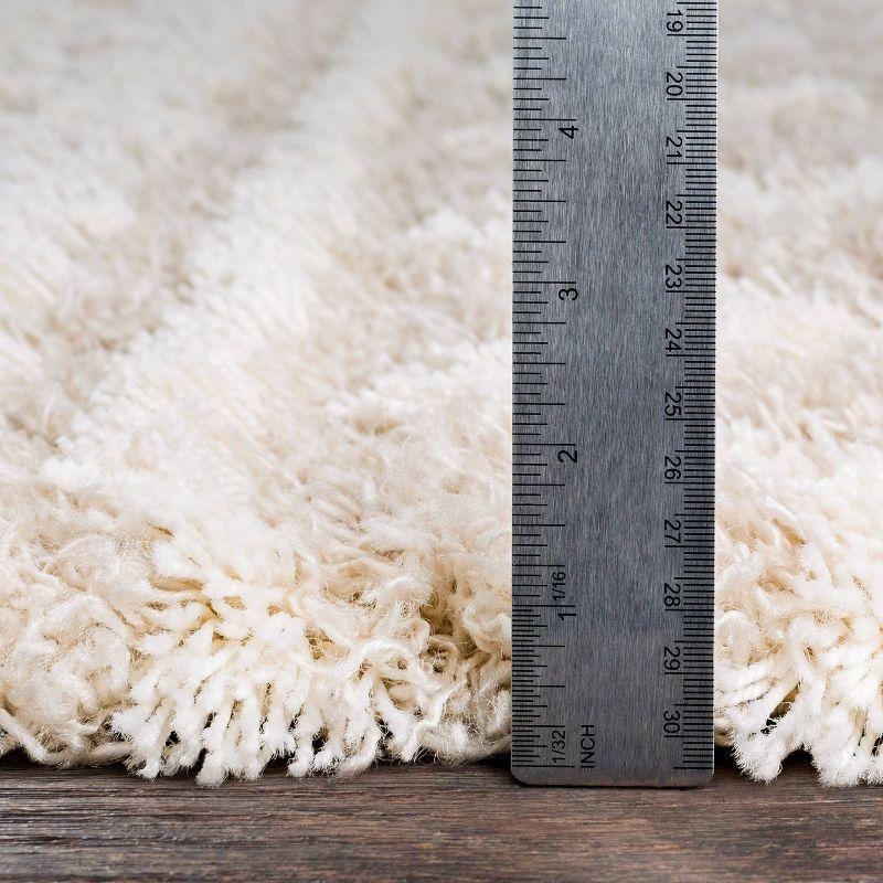 Livabliss 2'7"x5' Pinnacle Shag Global Rug Cream: High Pile, Stain & Fade-Resistant, Traditional Style