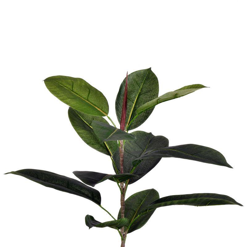 Lush Green 5' Potted Rubber Tree with Realistic Leaves