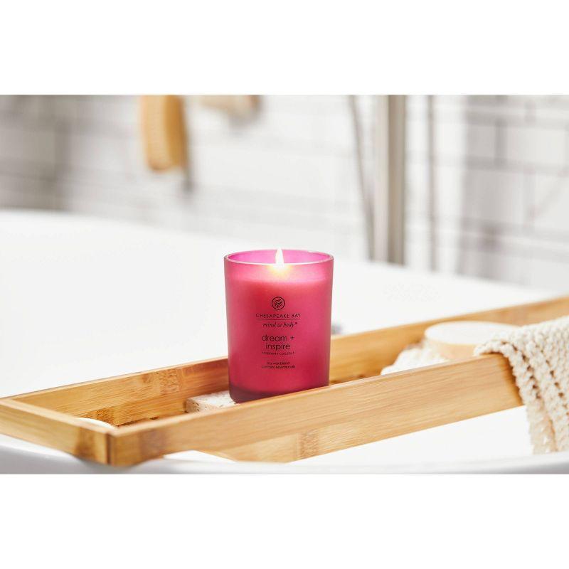 Frosted Glass Dream + Inspire Lidded Jar Candle Burgundy - Mind & Body by Chesapeake Bay Candle