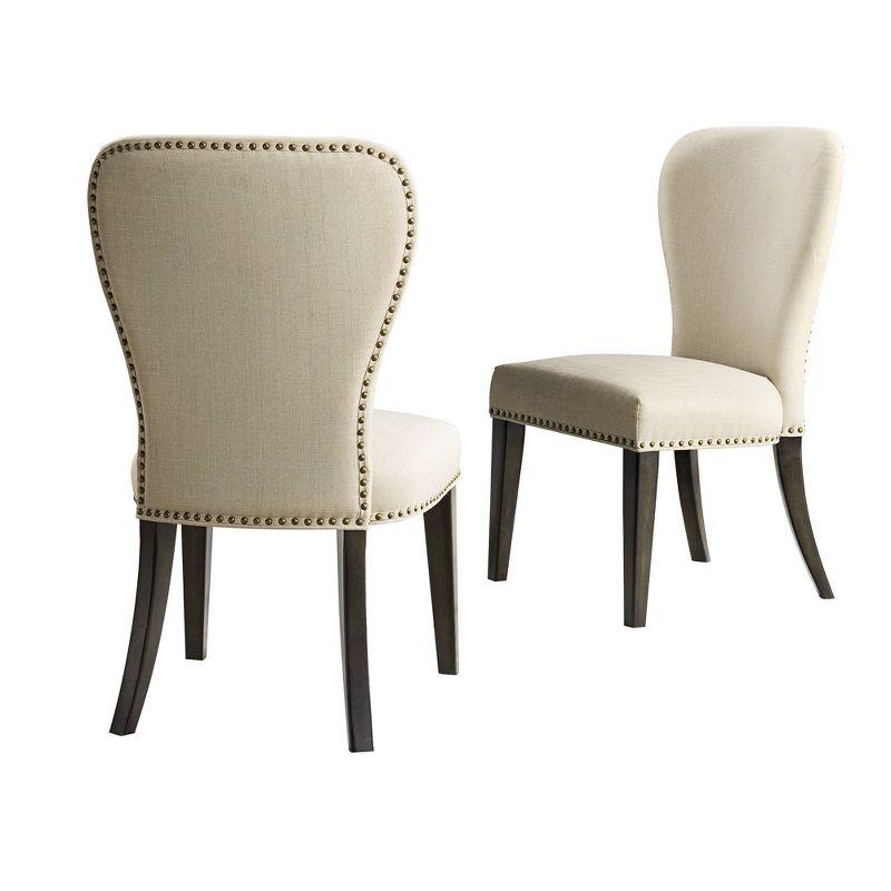 Savoy Cream Faux Leather Upholstered Side Chairs, Set of 2